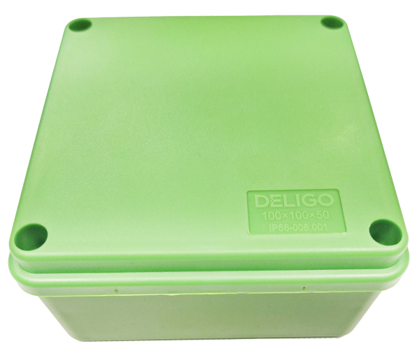 Earth Connection BoxesEarth Electrode Box (Green) c/w Safety Label - Deligo