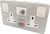 2 GANG RCD PASSIVE SWITCHED METAL CLAD SOCKET 13A 30mA.