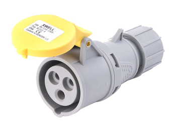 110V - 32AMP INDUSTRIAL 3 PIN YELLOW CONNECTOR IP44
