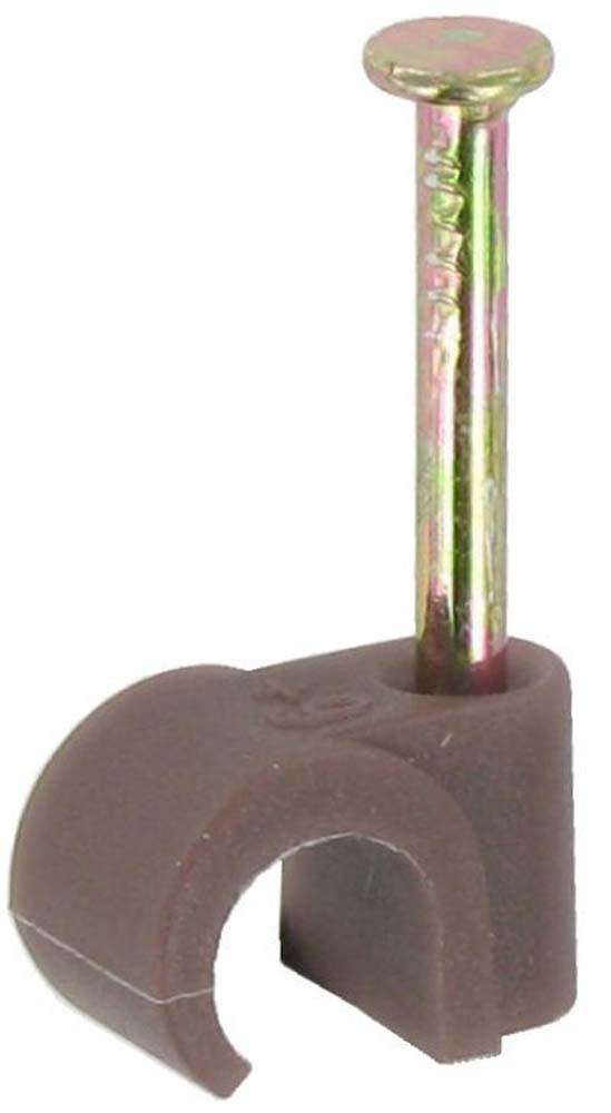 Round Cable Clips - Brown7MM ROUND CLIPS BROWN - Deligo