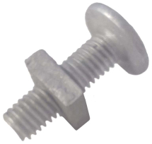 M6 X 20 HOT DIPPED GALV ROOFING BOLTS & SQ. NUTS