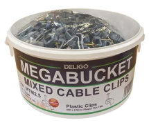 2.5MM CABLE CLIP MEGABUCKET 100X 2.5 METAL + 400 X PLASTIC