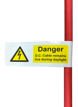 DC Cable Remains Live (Cable Wrap) Self-Adhesive Label