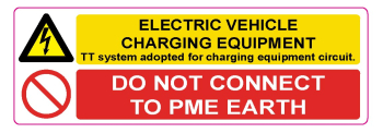 'Do Not Connect to PME Earth' Warning Self-Adhesive Label