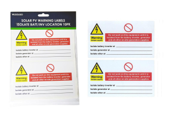 Solar PV Warning Labels (10 Sheets)