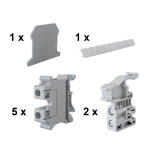 5 x 25mm Grey DIN Rail Terminal Kit
