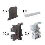 10 x 4mm Brown DIN Rail Terminal Kit