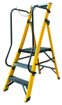 Fibreglass Platform Ladders with Handrail 3 Tread
