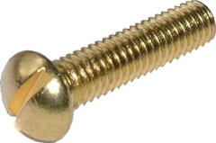 2BA Slot Round Screw - Brass
