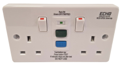 Plastic RCD Switched Socket Double 13A