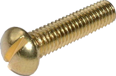 2BA Slot Round Screw - Brass