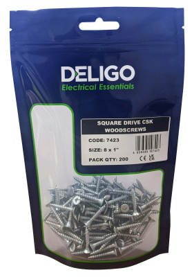8 X 2Inch SQUARE DRIVE CSK Pack Qty 130