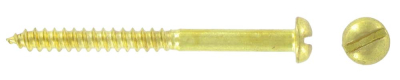 Slot Round Woodscrew - Brass