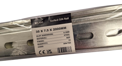 Slotted DIN Rail (Top Hat) 35 x 7.5 x 2000mm