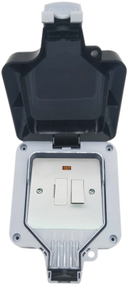 13A Fused Spur with Neon Light Weatherproof Socket IP66