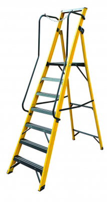 Fibreglass Platform Ladders with Handrail 7 Tread