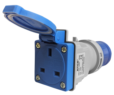 240V - 16A CEE SOCKET TO 3PIN BS SOCKET CONNECTOR