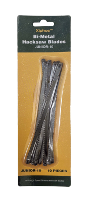 BI METAL HACKSAW BLADE JUNIOR 24TPI - XIPHOS CARDED 10PACK