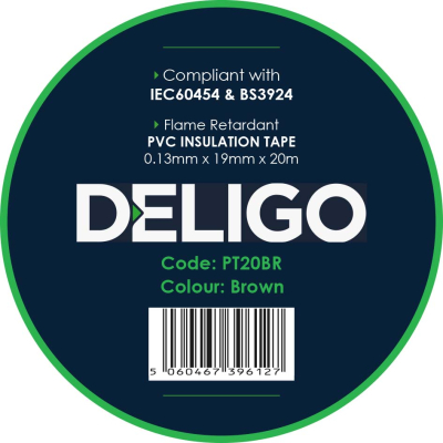 20 METRE BROWN PVC INSULATION TAPE