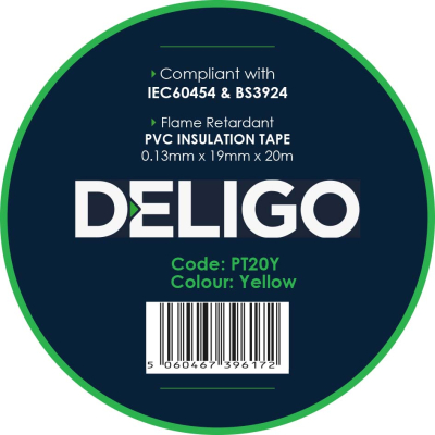 20 METRE YELLOW PVC INSULATION TAPE