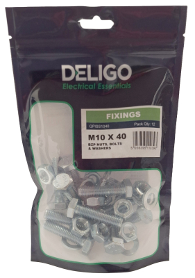 M10 X 40 NUTS, BOLTS & WASHERS Pack Qty 12