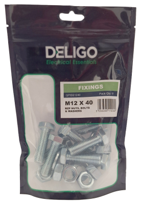 M12 X 40 NUTS, BOLTS & WASHERS Pack Qty 8
