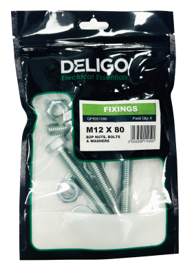 M12 X 80 NUTS, BOLTS & WASHERS Pack Qty 4