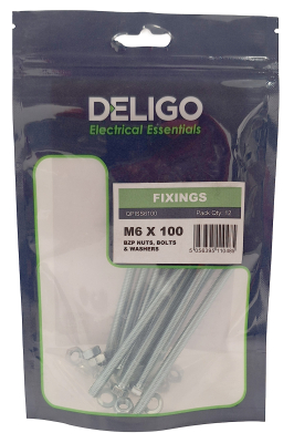 M6 X 100 NUTS, BOLTS & WASHERS Pack Qty 12