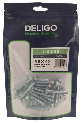 M6 X 40 NUTS, BOLTS & WASHERS Pack Qty 26