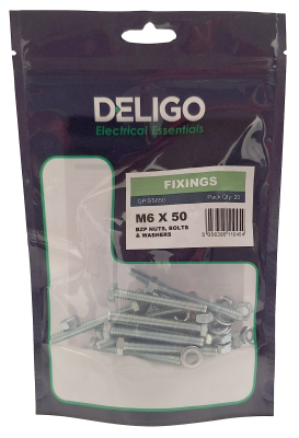M6 X 50 NUTS, BOLTS & WASHERS Pack Qty 20