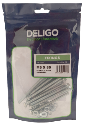 M6 X 80 NUTS, BOLTS & WASHERS Pack Qty 14