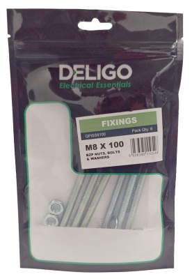 M8 X 100 NUTS, BOLTS & WASHERS Pack Qty 6