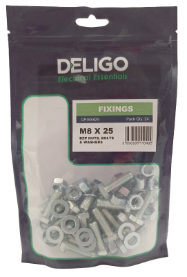 M8 X 25 NUTS, BOLTS & WASHERS Pack Qty 24