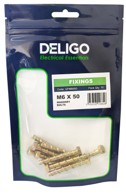 M6 X 50 MASONRY BOLT Pack Qty 10