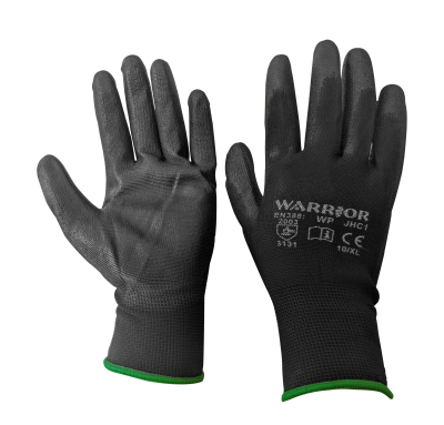 Size 10 Black PU Gloves
