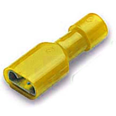 FEMALE PUSH ON FULLY INSULATED 9.5 YELLOW WT14