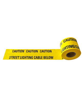 WARNING TAPE 150MM X 365MTR STREET LIGHTING CABLE BELOW
