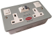 2 GANG RCD PASSIVE SWITCHED METAL CLAD SOCKET 13A 30mA.
