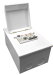 METAL 4 MODULE ENCLOSURE C/W 63A DP RCD-30mA 1XB6 -MCB & 1XB16