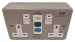 Metal RCD Switched Socket Double 13A